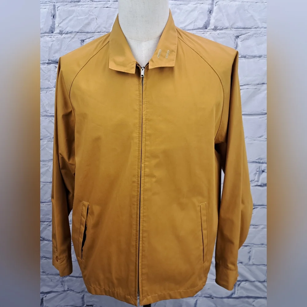 Eaton Casual Vintage  60s 70s Men's Jacket Coat Mustard Coach Bomber 44 XL - Picture 2 of 14